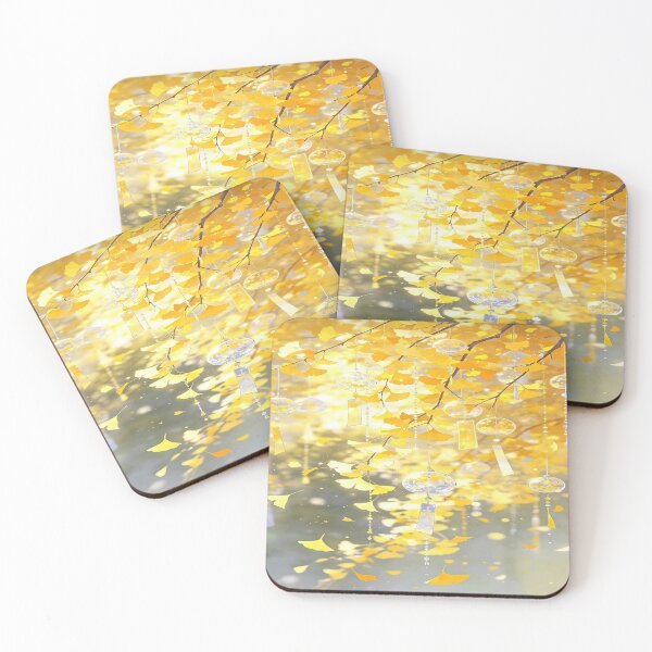 Item preview, The Golden Symphony of Autumn, Wind Chimes Beneath Ginkgo Leaves - Golden Autumn Anime Art designed and sold by RAYBIL.