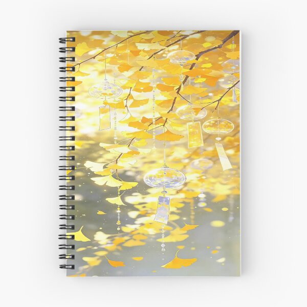 Item preview, The Golden Symphony of Autumn, Wind Chimes Beneath Ginkgo Leaves - Golden Autumn Anime Art designed and sold by RAYBIL.