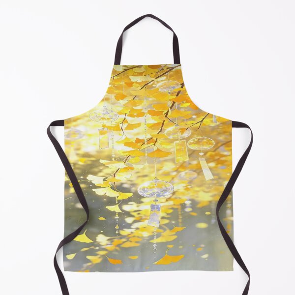 Item preview, The Golden Symphony of Autumn, Wind Chimes Beneath Ginkgo Leaves - Golden Autumn Anime Art designed and sold by RAYBIL.