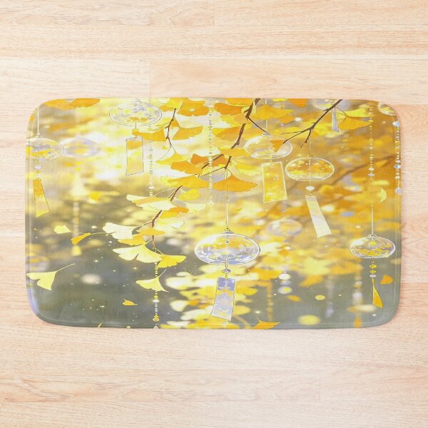 Item preview, The Golden Symphony of Autumn, Wind Chimes Beneath Ginkgo Leaves - Golden Autumn Anime Art designed and sold by RAYBIL.