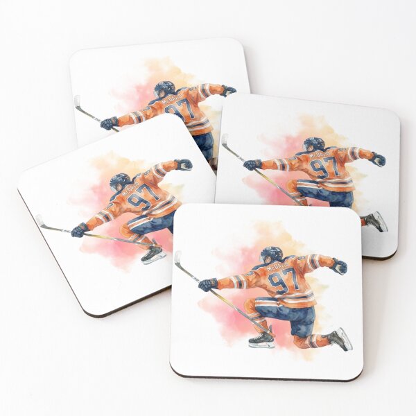 Item preview, Connor McDavid 97 Hockey Celebration Watercolor Art designed and sold by Turnersports.
