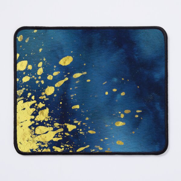 Item preview, Gold Splatter on Navy Blue - Abstract Celestial Watercolor designed and sold by WaterColorCats1.