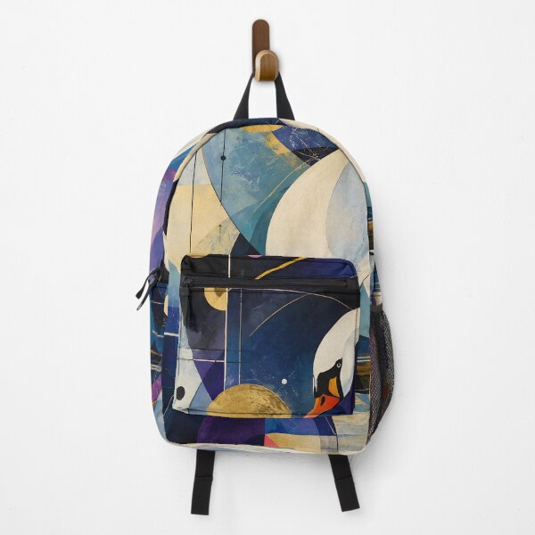 Item preview, Elegant Geometric Swan – Celestial Abstract Bird in Blue and Gold designed and sold by GutyzDesignsES.