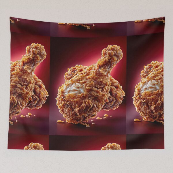 Item preview, Golden Crispy Fried Chicken Drumstick | Crunchy Food Art | Crispy Comfort Food Illustration designed and sold by Grafititee.