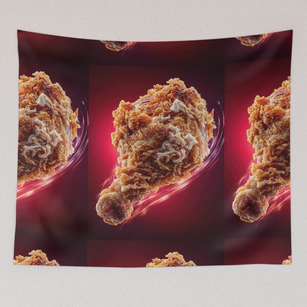 Item preview, Muslo de pollo frito crujiente y dorado | Arte culinario crujiente | Ilustración de comida reconfortante crujiente designed and sold by Grafititee.