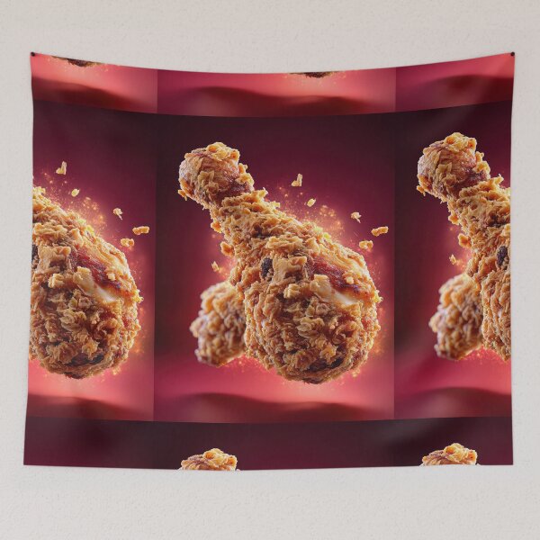 Item preview, Golden Crispy Fried Chicken Drumstick | Crunchy Food Art | Crispy Comfort Food Illustration designed and sold by Grafititee.