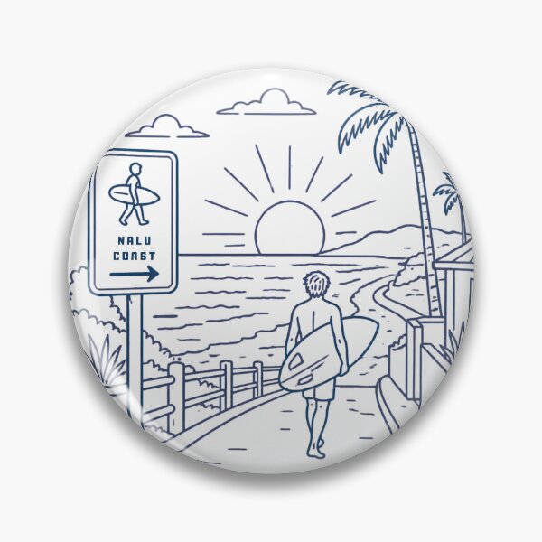 Item preview, Surfer’s Walk Line Art | Minimal Tropical Beach Illustration designed and sold by Nalu Coast.