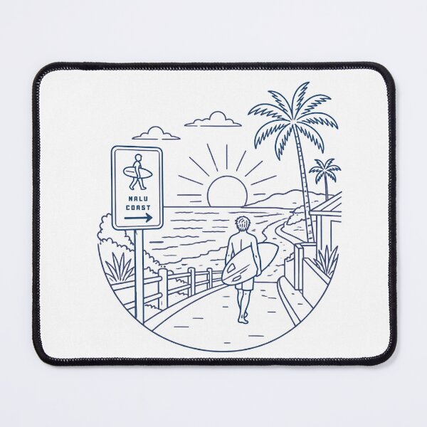 Item preview, Surfer’s Walk Line Art | Minimal Tropical Beach Illustration designed and sold by Nalu Coast.