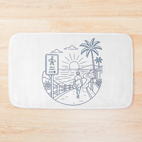 Item preview, Surfer’s Walk Line Art | Minimal Tropical Beach Illustration designed and sold by Nalu Coast.
