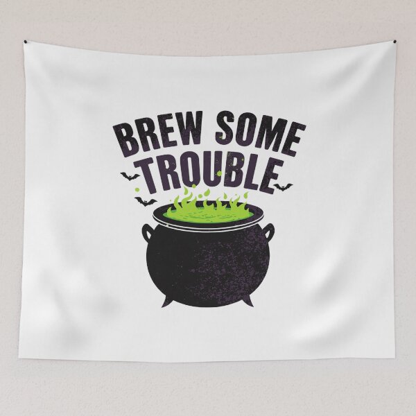 Item preview, Brew Some Trouble Witch Cauldron Halloween designed and sold by Oddifys.