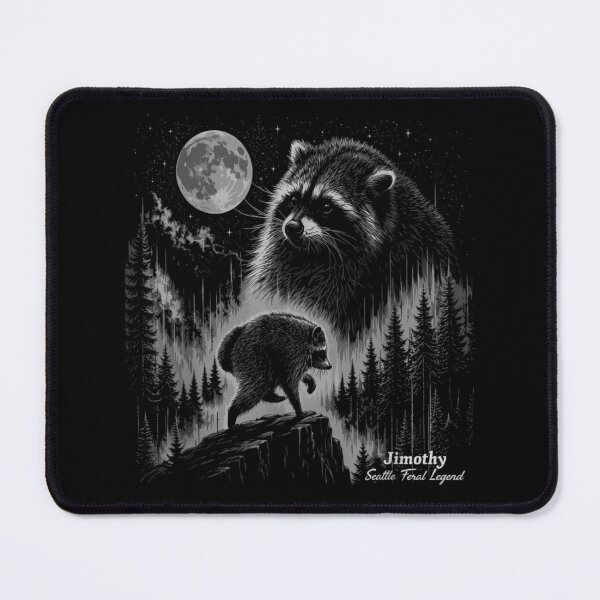 Item preview, Jimothy Seattle Feral Legend Midnight Forest Raccoon Double Exposure Design designed and sold by ashenz.