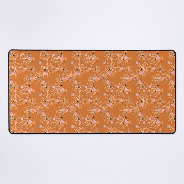 Item preview, Orange Halloween Spiderweb Floral Pattern designed and sold by WonderAndWhim.