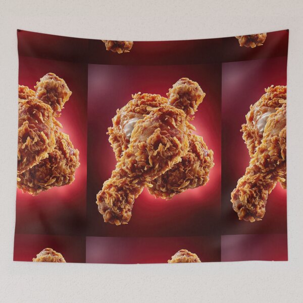 Item preview, Muslo de pollo frito crujiente y dorado | Arte culinario crujiente | Ilustración de comida reconfortante crujiente designed and sold by Grafititee.
