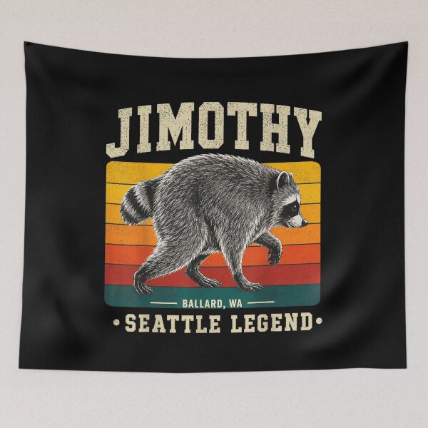 Item preview, Jimothy Ballard WA Seattle Legend Retro Sunset Striped Raccoon Graphic designed and sold by ashenz.