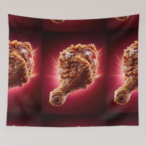 Item preview, Muslo de pollo frito crujiente y dorado | Arte culinario crujiente | Ilustración de comida reconfortante crujiente designed and sold by Grafititee.
