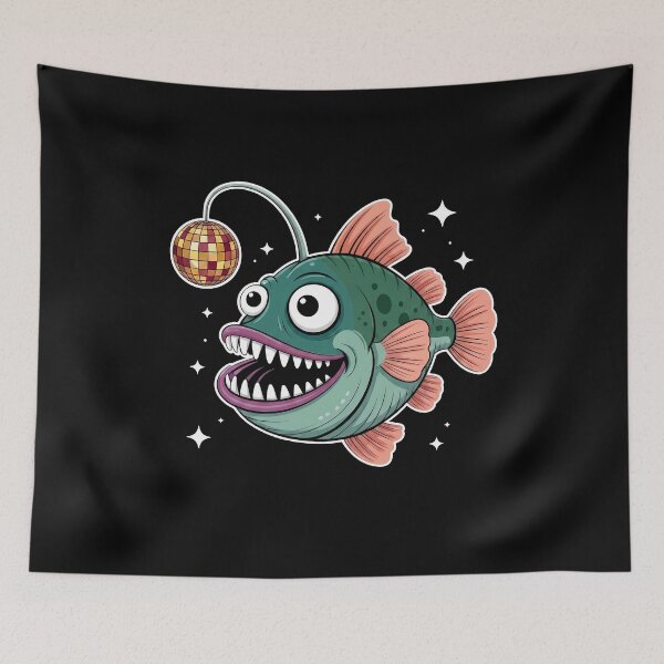 Item preview, Retro Disco Anglerfish Deep Sea Party designed and sold by k3rstman1.