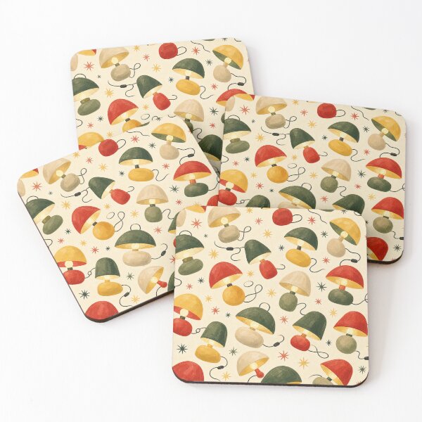 Item preview, Mushroom Table Lamps Gouache Pattern designed and sold by VerdantStudio.