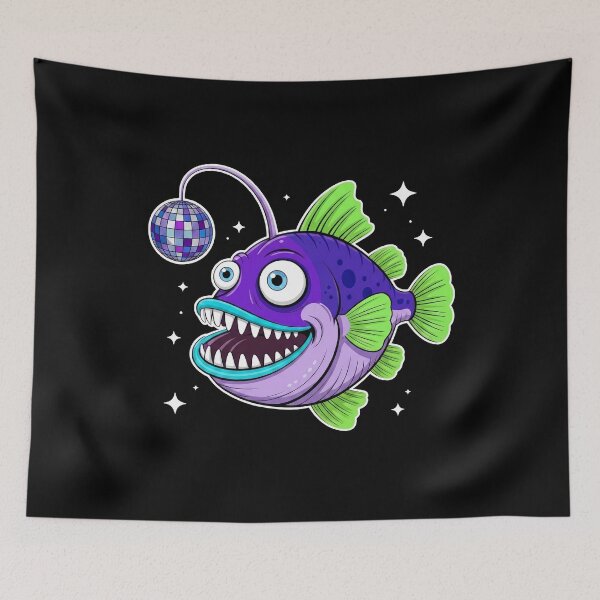 Item preview, Funny Purple Disco Anglerfish Cartoon designed and sold by k3rstman1.