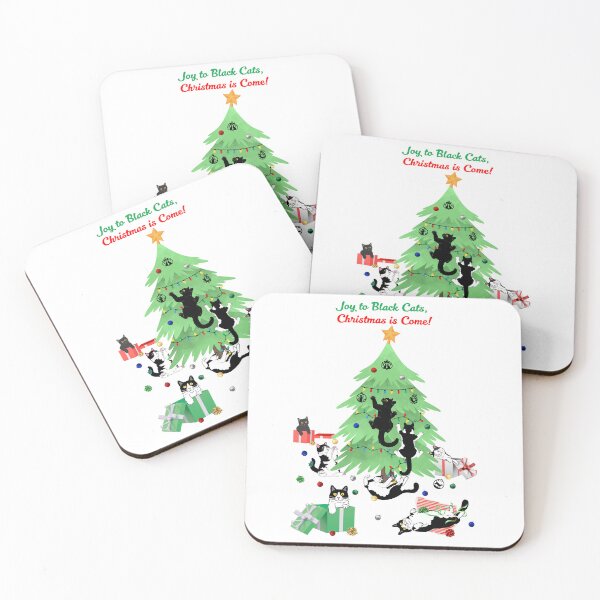 Item preview, Joy to Black Cats, Christmas is Come designed and sold by MYCatStuff.