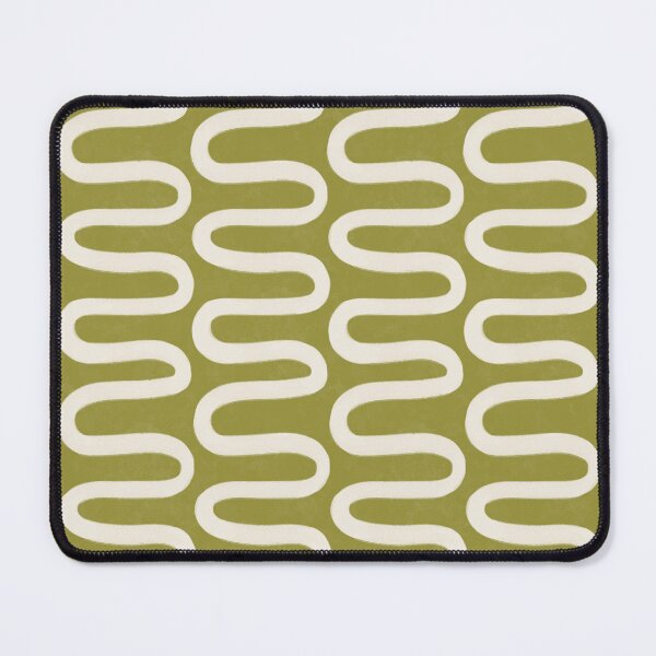Item preview, Retro Organic Wave Lattice in Olive Green designed and sold by Illustrated by Nat.