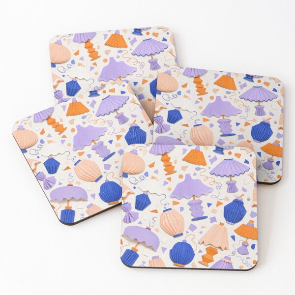 Item preview, Paper Lantern Shade Collage Pattern designed and sold by VerdantStudio.