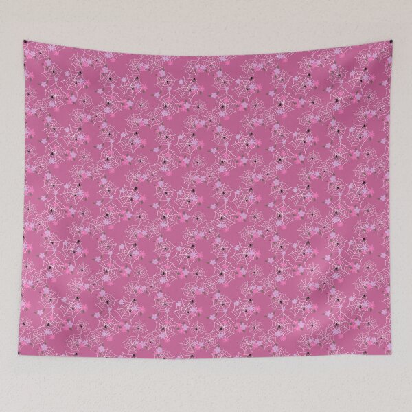 Item preview, Hot Pink Halloween Spiderweb Floral Pattern designed and sold by WonderAndWhim.
