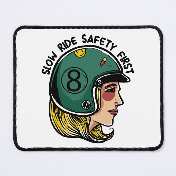 Item preview, Vintage Motorcycle Girl with 8-Ball Helmet designed and sold by arisukma11.