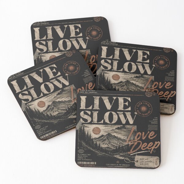 Item preview, Live Slow Love Deep – Vintage Mountain Lifestyle Graphic                  designed and sold by ECHO MUSE .