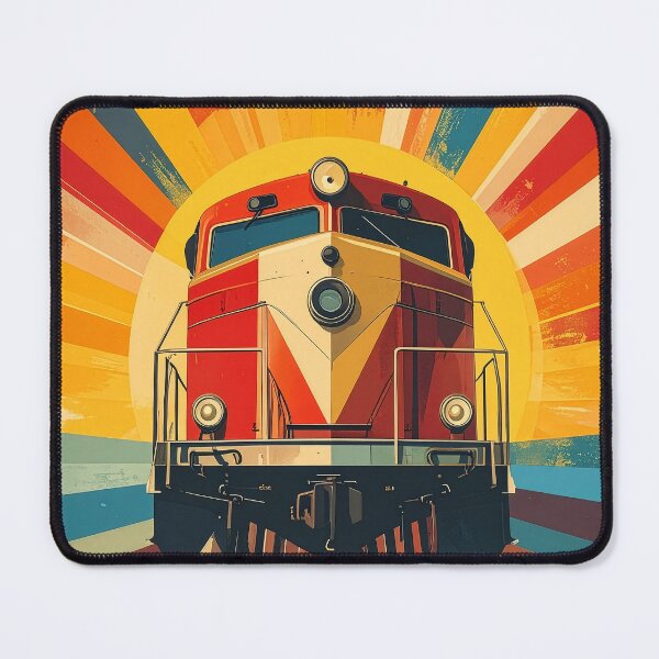 Item preview, Retro Railway Revival | Vintage Locomotive Sunburst Poster designed and sold by dj-illustration.