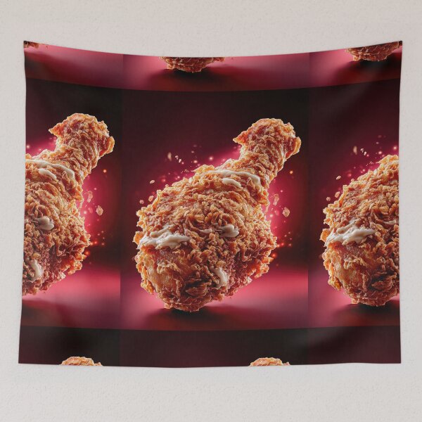 Item preview, Golden Crispy Fried Chicken Drumstick | Crunchy Food Art | Crispy Comfort Food Illustration designed and sold by Grafititee.