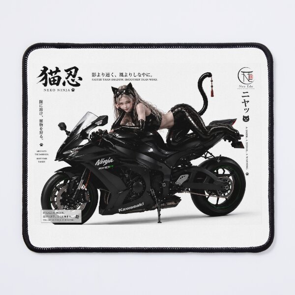 Item preview, Neko Ninja – ZX-10R Cat Kunoichi | Neo Edo Japanese Motorcycle Art designed and sold by Neo Edo Studio.