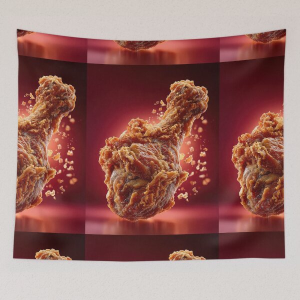 Item preview, Golden Crispy Fried Chicken Drumstick | Crunchy Food Art | Crispy Comfort Food Illustration designed and sold by Grafititee.