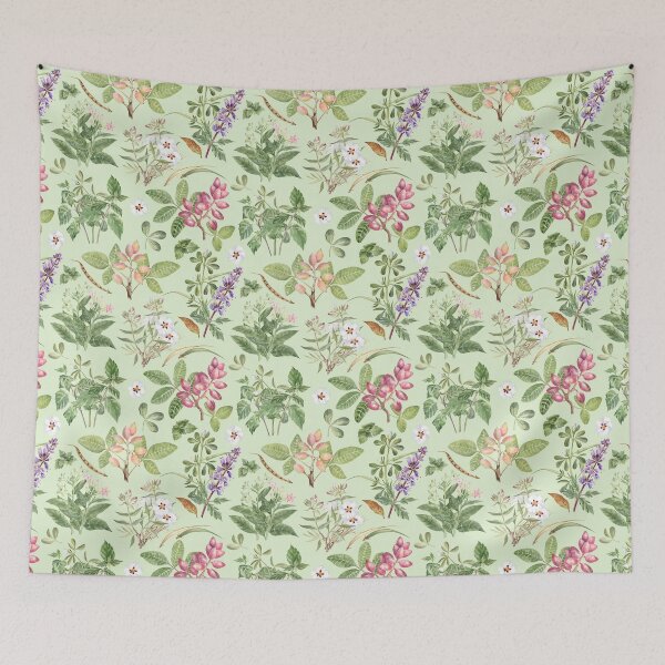 Item preview, Watercolor Botanical Pattern on Green designed and sold by Flowersforbear.