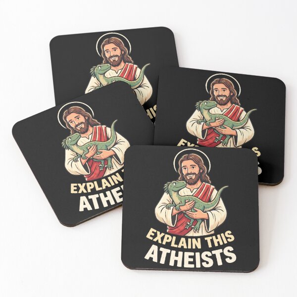 Item preview, Funny Jesus Holding Dinosaur Explain This Atheists designed and sold by k3rstman1.
