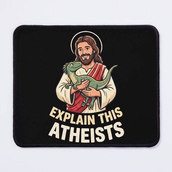 Item preview, Funny Jesus Holding Dinosaur Explain This Atheists designed and sold by k3rstman1.