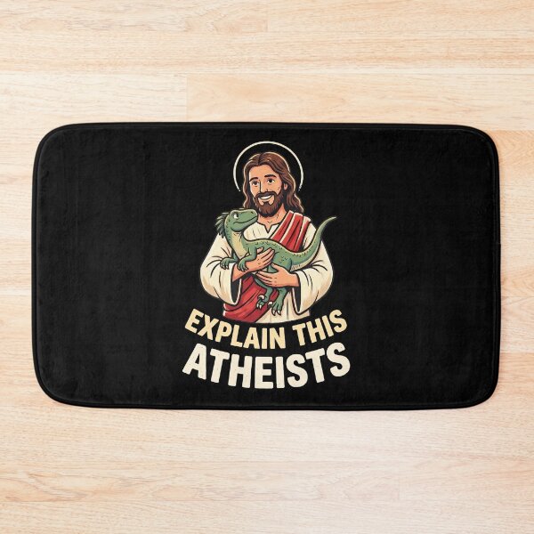 Item preview, Funny Jesus Holding Dinosaur Explain This Atheists designed and sold by k3rstman1.