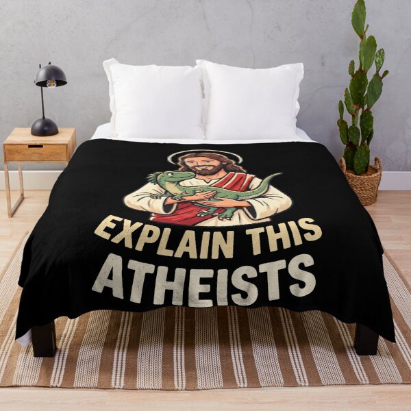 Item preview, Funny Jesus Holding Dinosaur Explain This Atheists designed and sold by k3rstman1.