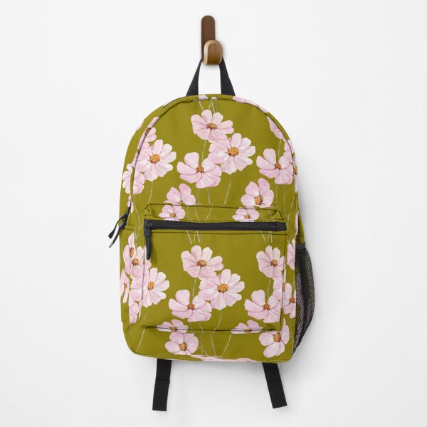 Item preview, Blush Pink Cosmos On Olive Green Floral designed and sold by Jyoti Digital Artist.