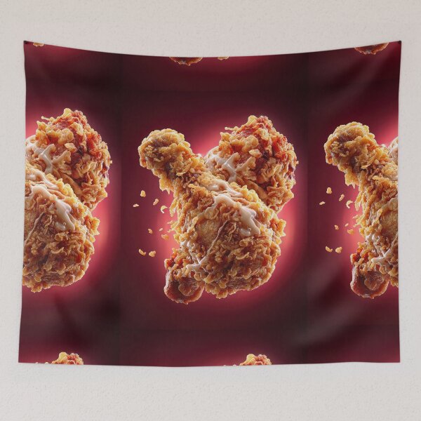 Item preview, Golden Crispy Fried Chicken Drumstick | Crunchy Food Art | Crispy Comfort Food Illustration designed and sold by Grafititee.