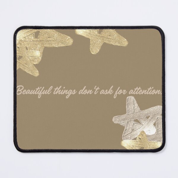 Item preview, Beautiful Things Don't Ask for Attention – Neutral Gold Star Quote Aesthetic | Minimalist Beige Inspirational Design designed and sold by NOUURRRR.