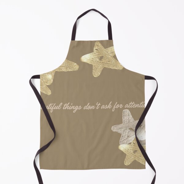 Item preview, Beautiful Things Don't Ask for Attention – Neutral Gold Star Quote Aesthetic | Minimalist Beige Inspirational Design designed and sold by NOUURRRR.
