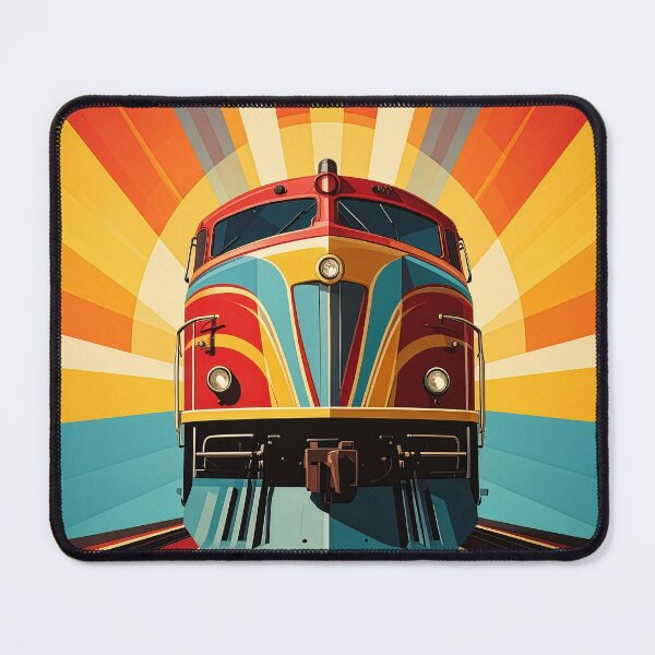 Item preview, Retro Railway Revival | Vintage Locomotive Sunburst Poster designed and sold by dj-illustration.