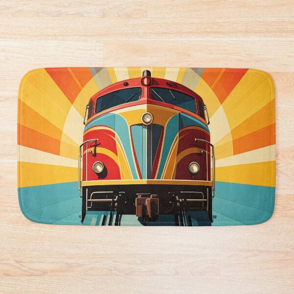 Item preview, Retro Railway Revival | Vintage Locomotive Sunburst Poster designed and sold by dj-illustration.