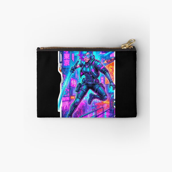 Item preview, Cyberpunk Samurai Neon Future City Warrior Sticker designed and sold by ExploreAura Studio.