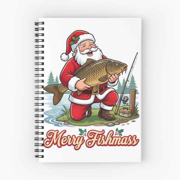 Artikelvorschau, Der Weihnachtsmann fängt große Karpfen. Fröhliches Fischmassen-Fest. entworfen und verkauft von k3rstman1.