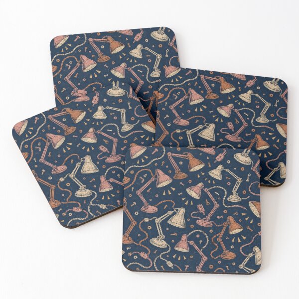 Item preview, Vintage Task Lamp Linocut Pattern designed and sold by VerdantStudio.