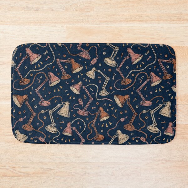 Item preview, Vintage Task Lamp Linocut Pattern designed and sold by VerdantStudio.