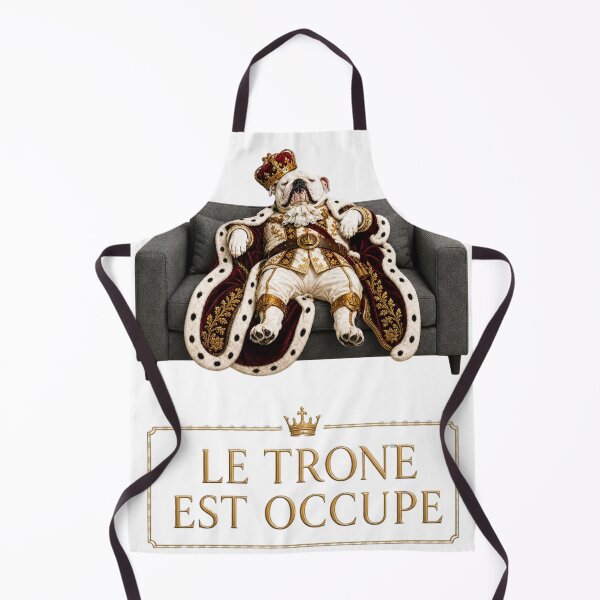Item preview, Sa Majeste - Funny Bulldog King on the Couch designed and sold by dogmanity.