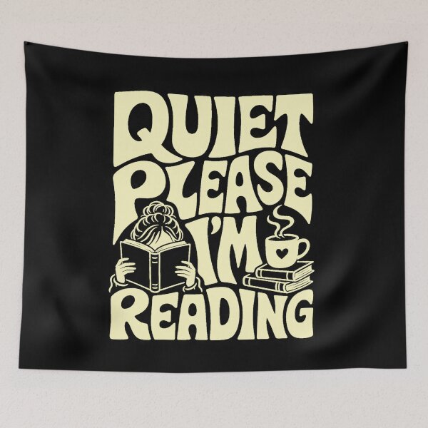 Item preview, Quiet Please I'm Reading Retro Book Lover Typography Design designed and sold by StockAnime.