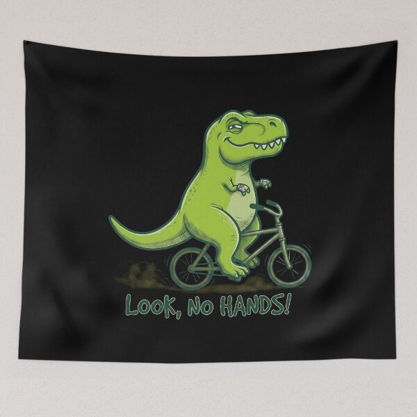 Item preview, Funny T-Rex Riding Bicycle Cartoon No Hands designed and sold by k3rstman1.